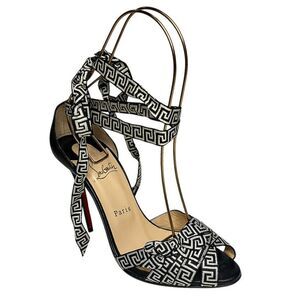 Christian Louboutin Christeriva 100 Grecque Ankle Wrap Sandal Heels EU 38.5